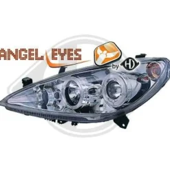 Angel Eyes Strålkastare Krom Peugeot 307 2001-2006