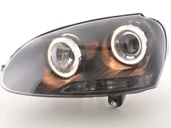 Angel Eyes Strålkastare Svart VW Golf MK5, 2003-, Jetta 2005