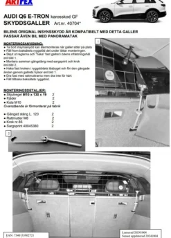Artfex Lastgaller / Hundgaller Audi Q6 E-Tron 2024-><noscript><img width=