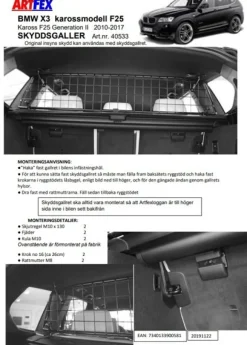 Artfex Lastgaller / Hundgaller Bmw X3 F25 2010-2017