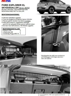 Artfex Lastgaller / Hundgaller Ford Explorer EV 2024->