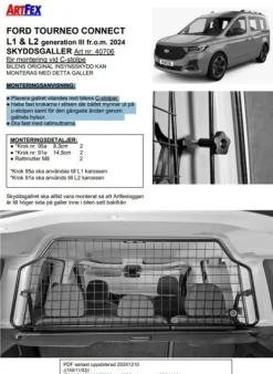 Artfex Lastgaller / Hundgaller Ford Tourneo Connect III 2024->