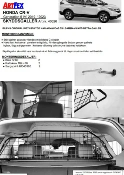 Artfex Lastgaller / Hundgaller Honda CR-V V 2019-2023