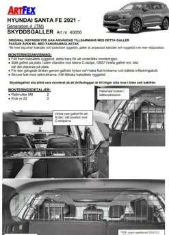 Artfex Lastgaller / Hundgaller Hyundai Santa Fe IV 2018-2024