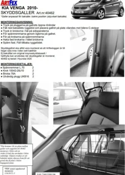 Artfex Lastgaller / Hundgaller Kia Venga 2010->