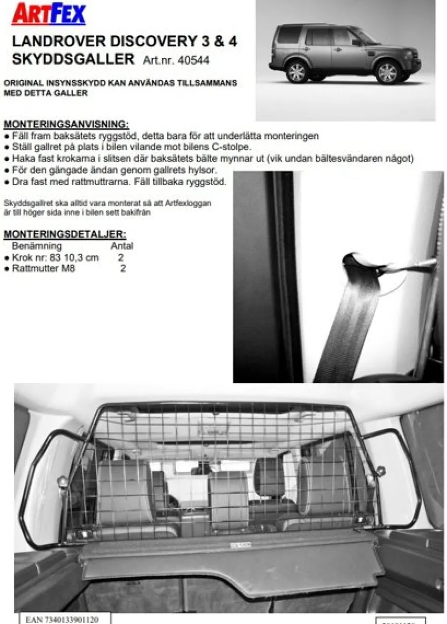 Artfex Lastgaller / Hundgaller Land Rover Discovery 3 & 4