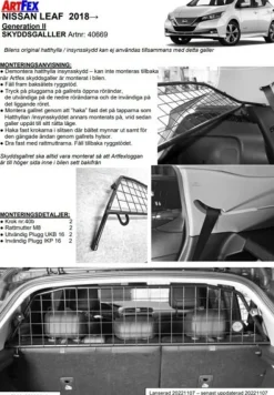 Artfex Lastgaller / Hundgaller Nissan Leaf II 2018-><noscript><img width=