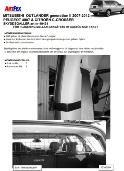 Artfex Lastgaller / Hundgaller Peugeot 4007 2007-2013