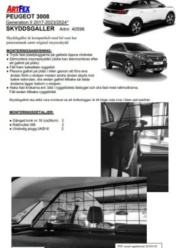 Artfex Lastgaller / Hundgaller Peugeot 3008 II 2017-2024