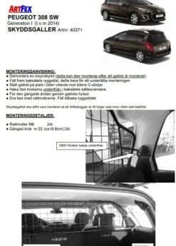 Artfex Lastgaller / Hundgaller Peugeot 308 SW I 2008-2014