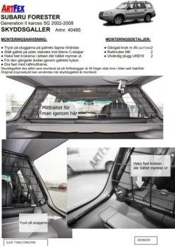 Artfex Lastgaller / Hundgaller Subaru Forester II SG 2002-2008
