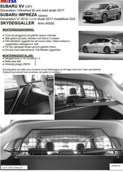 Artfex Lastgaller / Hundgaller Subaru Impreza IV, Subaru XV GP