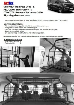Artfex Lastgaller / Hundgaller Toyota Proace City 2020->