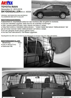 Artfex Lastgaller / Hundgaller Toyota Rav 4 IV 2013-2018