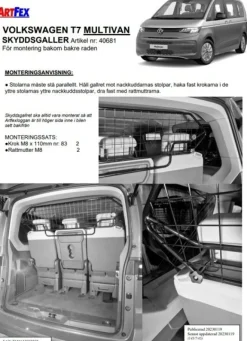 Artfex Lastgaller / Hundgaller VW T7 Multivan 2022-><noscript><img width=