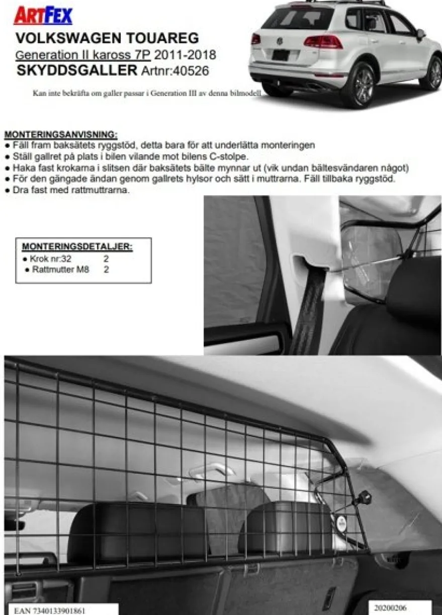 Artfex Lastgaller / Hundgaller VW Touareg II 2011-2018