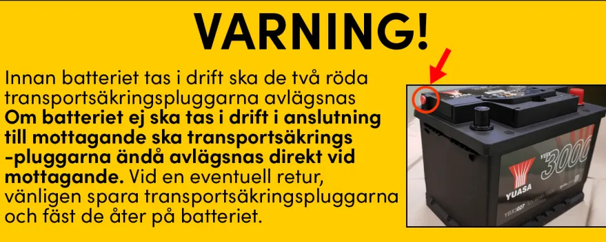 Bilbatteri SMF Yuasa YBX3055 12V 36Ah 330A