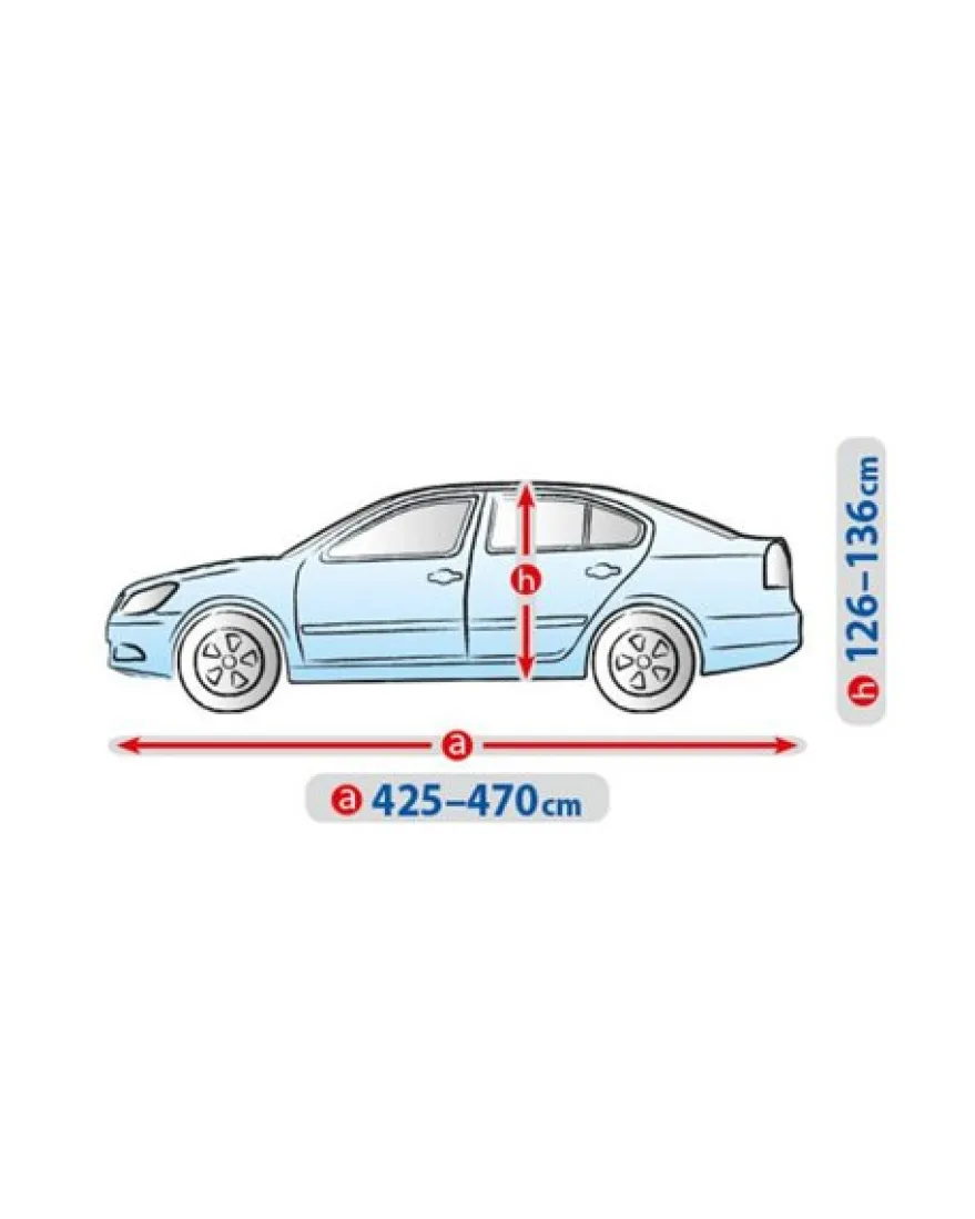 Bilöverdrag Basic Garage L Sedan 425–470 cm – Ljusgrå