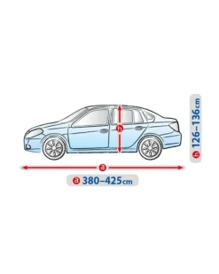 Bilöverdrag Basic Garage M Sedan 380–425 cm – Ljusgrå