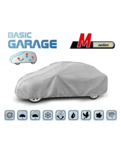 Bilöverdrag Basic Garage M Sedan 380–425 cm – Ljusgrå