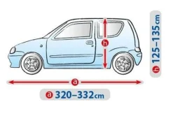 Bilöverdrag Basic Garage S2 Hatchback 320–332 cm – Ljusgrå