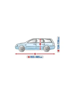 Bilöverdrag Basic Garage XL Hatchback 455–485 cm – Ljusgrå