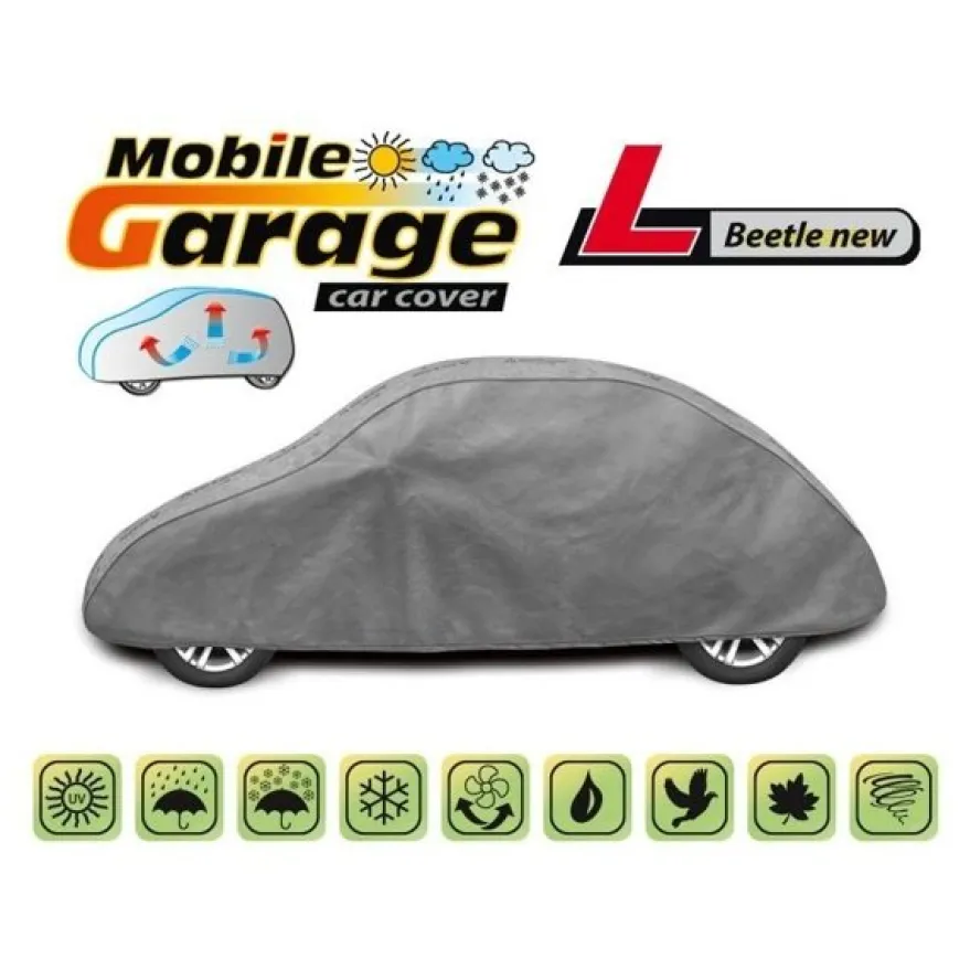 Bilöverdrag Mobile Garage L Beetle Nya Karossen 410–430 cm – Grå