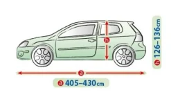 Bilöverdrag Mobile Garage L1 Hatchback/Kombi 405–430 cm – Grå