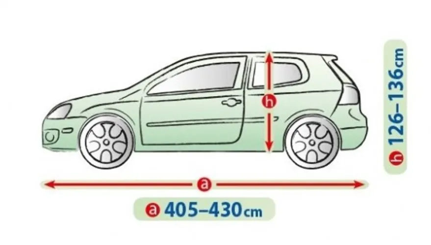 Bilöverdrag Mobile Garage L1 Hatchback/Kombi 405–430 cm – Grå