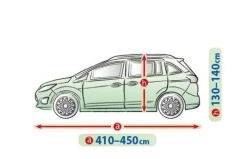 Bilöverdrag Mobile Garage L Mini Van 410–450 cm – Grå