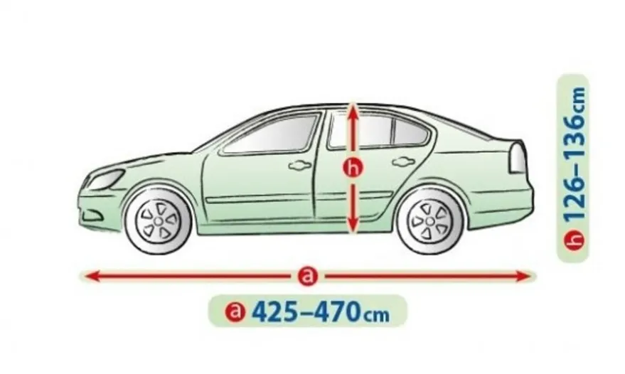 Bilöverdrag Mobile Garage L Sedan 425–470 cm – Grå
