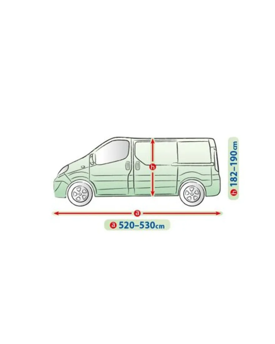 Bilöverdrag Mobile Garage L520 Transportbil/Campervan 520–530 cm – Grå