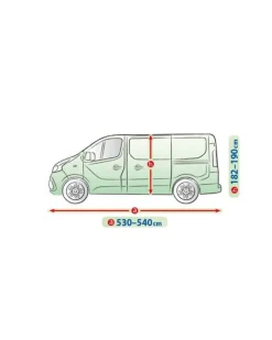 Bilöverdrag Mobile Garage L540 Transportbil/Campervan 530–540 cm – Grå