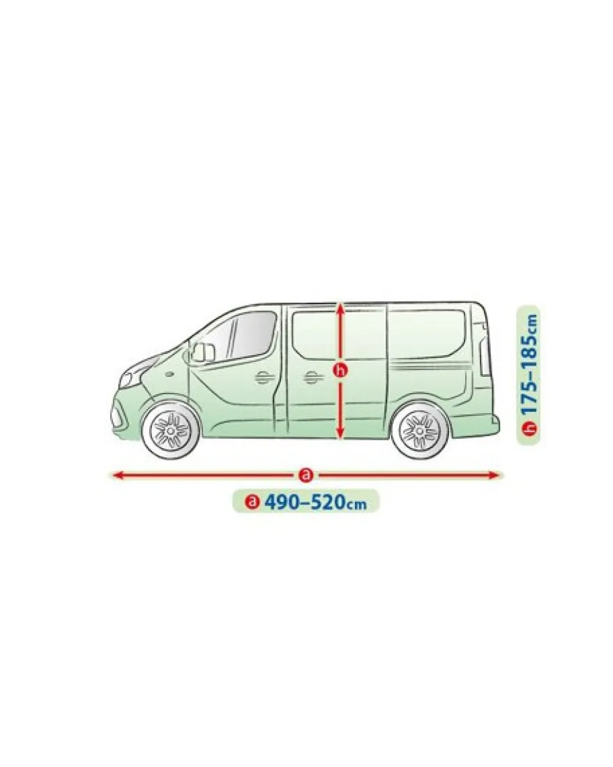 Bilöverdrag Mobile Garage L500 Transportbil/Campervan 490–520 cm – Grå