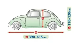 Bilöverdrag Mobile Garage M Beetle/Bubbla 390–415 cm – Grå
