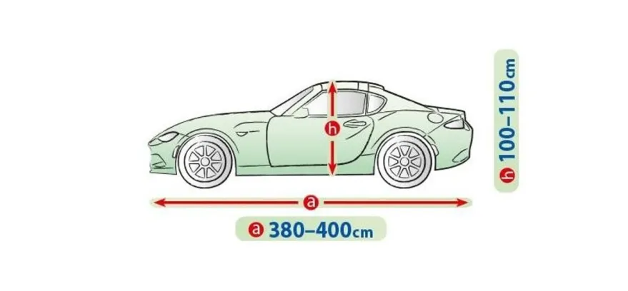 Bilöverdrag Mobile Garage S Coupe 380–400 cm – Grå