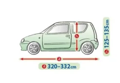 Bilöverdrag Mobile Garage S2 Hatchback 320–332 cm – Grå