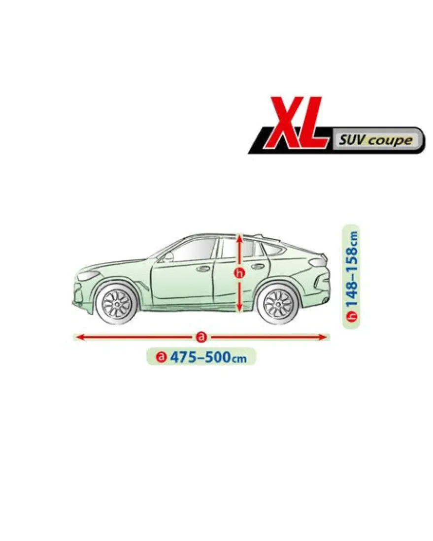 Bilöverdrag Mobile Garage XL SUV Coupe 475–500 cm – Grå