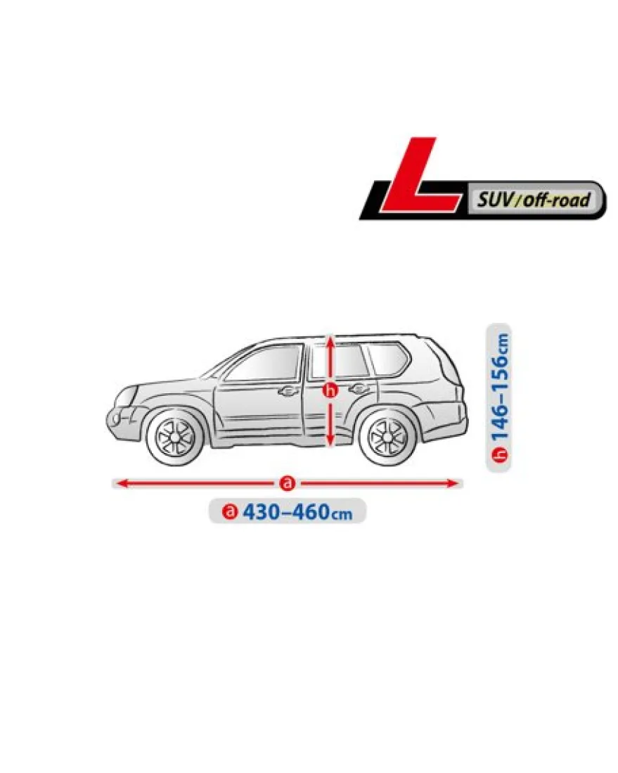 Bilöverdrag Optimal Garage L SUV 430–460 cm – Grå
