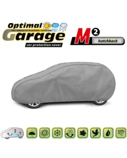 Bilöverdrag Optimal Garage M2 Hatchback 380–405 cm – Grå