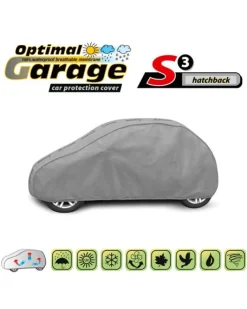 Bilöverdrag Optimal Garage – S3 Hatchback 335–355 cm Grå
