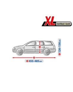 Bilöverdrag Optimal Garage XL Kombi 455–485 cm – Grå