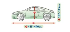 Bilöverdrag Perfect Garage L Coupe 415–440 cm – Marinblå