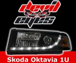 Devil Eyes Strålkastare Svart Skoda Octavia MK1 (1U)