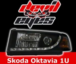 Devil Eyes Strålkastare Svart Skoda Octavia MK1 (1U)