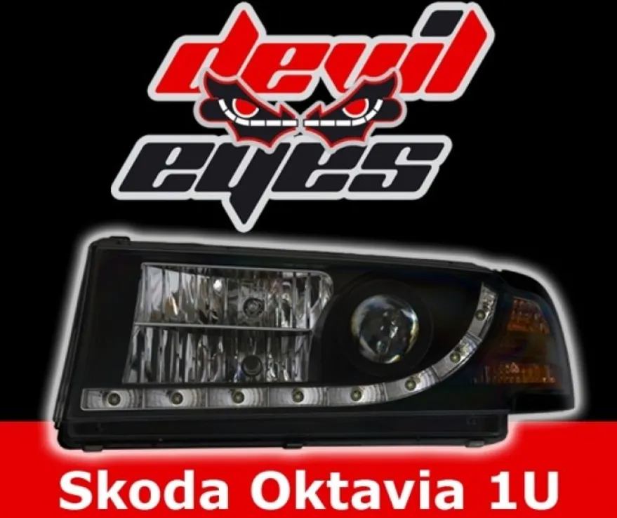 Devil Eyes Strålkastare Svart Skoda Octavia MK1 (1U)