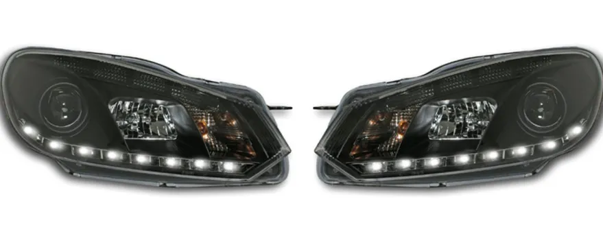 Devil Eyes Strålkastare Svart VW Golf MK6 2008-2012