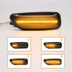 Dynamisk Led Blanksvarta Skärmblinkers Volvo V70, V70XC, S60, S80, XC90