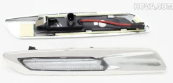 Dynamisk Led Skärmblinkers F10-Look Vit/Krom BMW 1, 3, 5-Serie