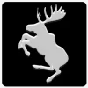 Emblem Fyrkantig Volvo Stegrande Älg Svart/Grå Mellan